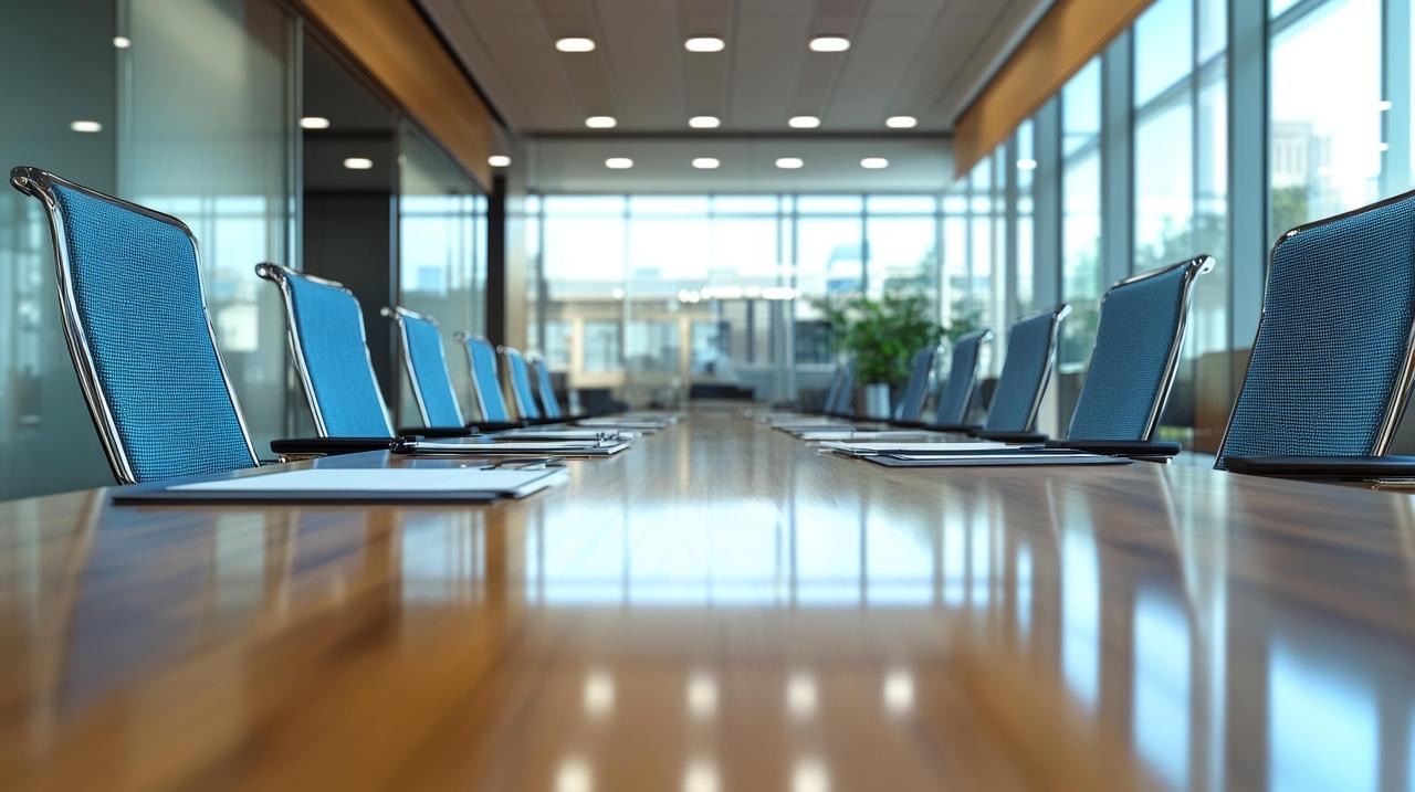 A sunlit boardroom ready for a focused conversation