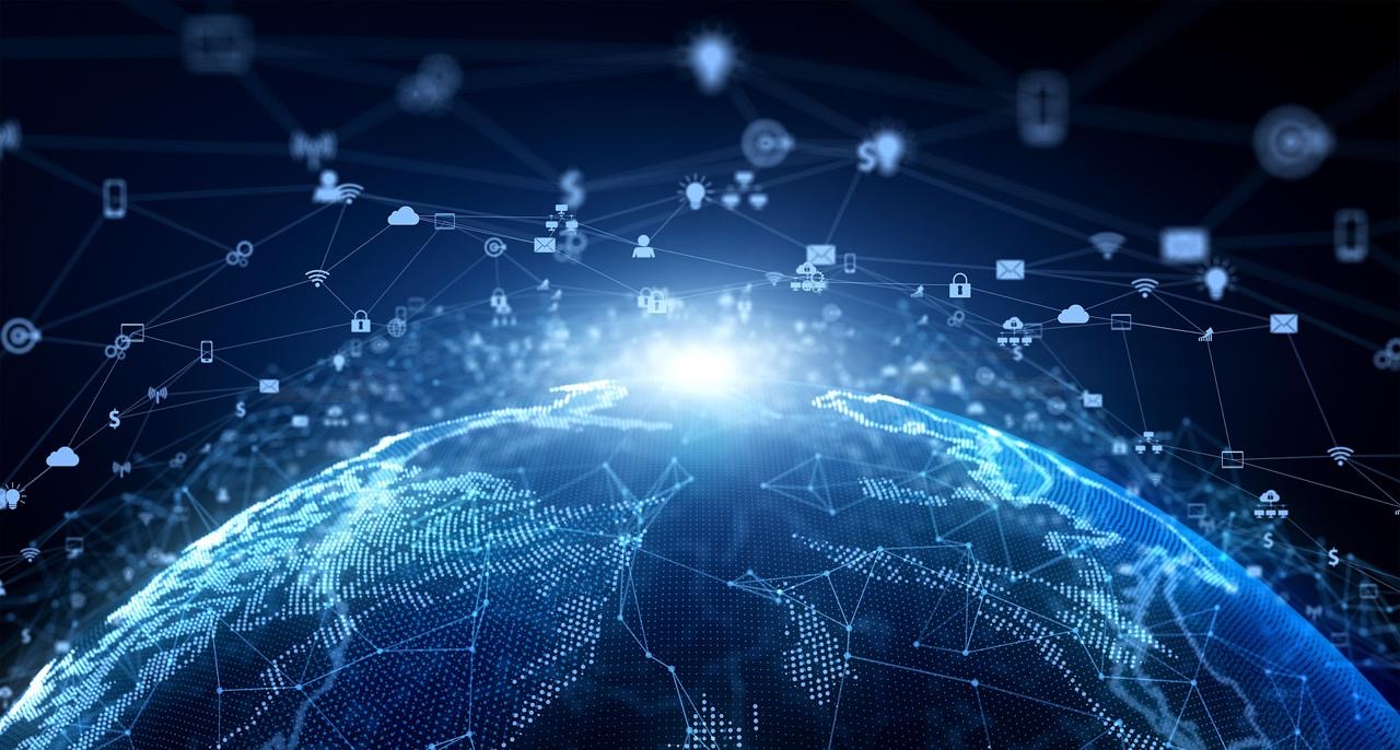 A connected globe representing coordinated systems